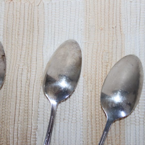 VTG HOLMES & EDWARDS SP IS '37 LOVELY LADY SOLID SERVING SPOONS SET of (4) FLATW - Picture 9 of 12